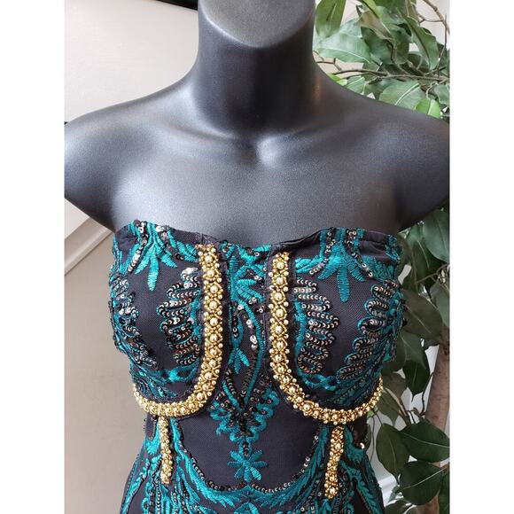 aqua floral embroidered dress Nataya Onegin 40701 Aqua Dress S / Blue main image 0